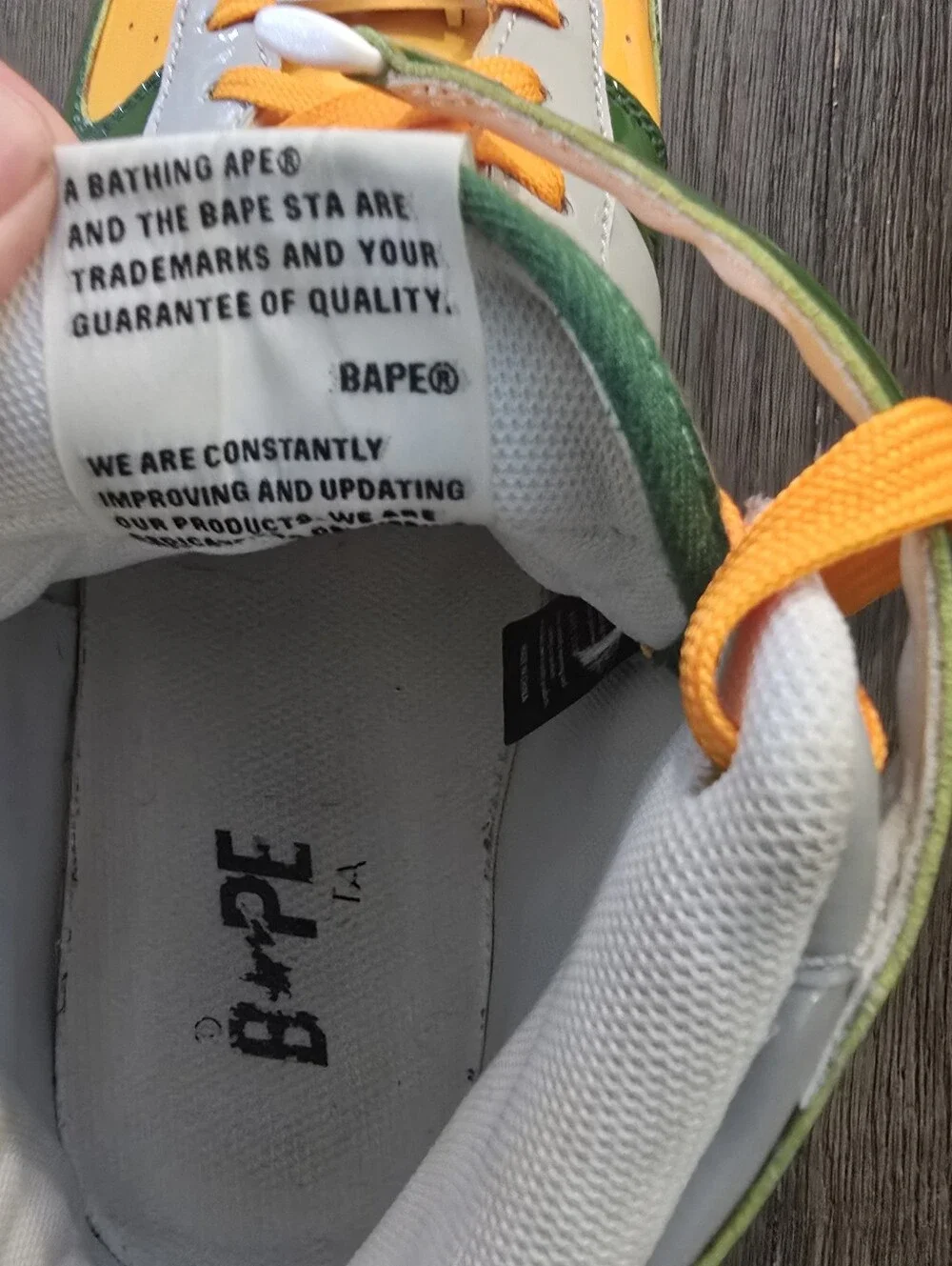 A Bathing Ape Color Block Athletic Sneakers With Box
